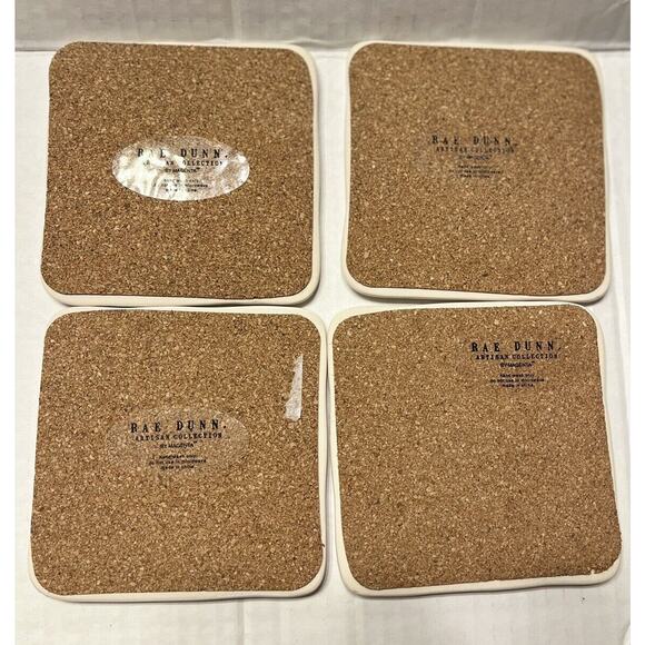 Set of 4 Rae Dunn Magenta Coasters Happy Spring Hunny Bunny Crack Me Up Peep - Picture 3 of 3